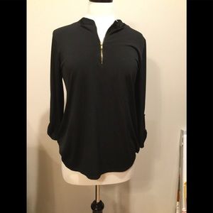 Emi & Joe Medium 3/4 sleeve black dressy top